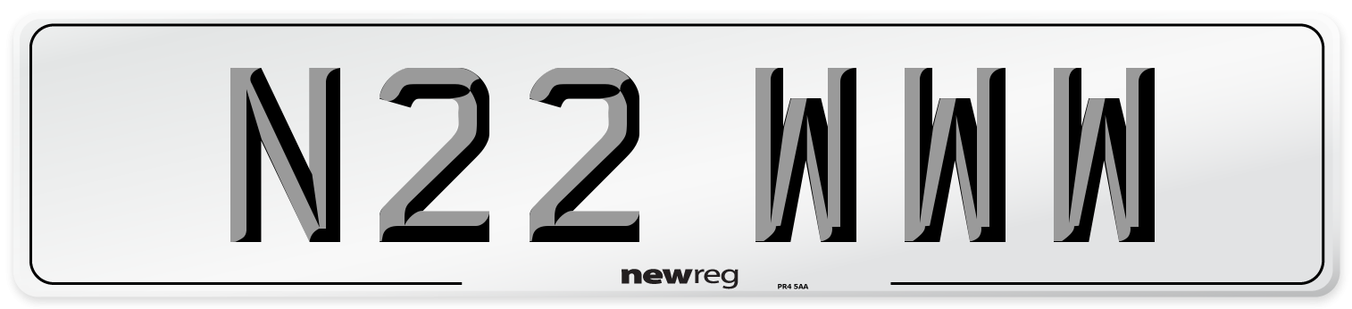 N22 WWW Number Plate from New Reg